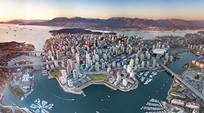 Aeriel view of Downtown Vancouver