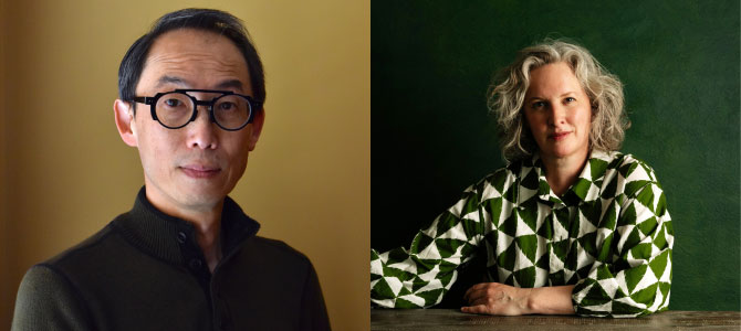 Author Henry Tsang and Vancouver’s 2025-2027 Poet Laureate Elee Kraljii 