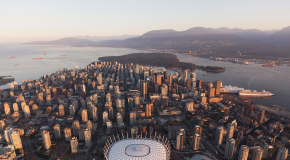 Vancouver city, mainly downtown, from above