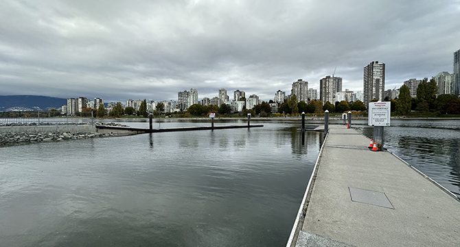 The east float at Vanier Park boat launch