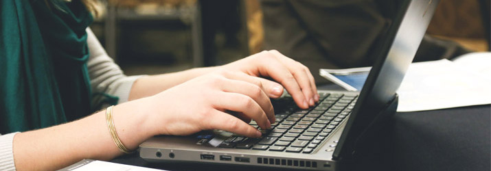 Person working on laptop