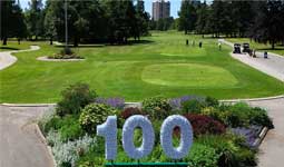 100 sign in front of Langara Golf Course