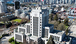 Ariel view of Vancouver City Hall