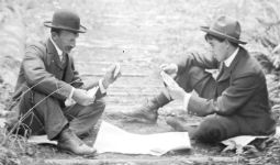 Men playing cards in Stanley Park 1890s