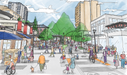 Artist rendering of permanent Bute-Robson Plaza.