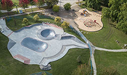 Aerial view of China Creek South skatepark Aerial view of China Creek South skatepark