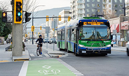 TransLink’s bus driving on a Vancouver street
