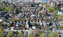 Aerial view of houses
