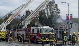 Firefighters fighting a fire