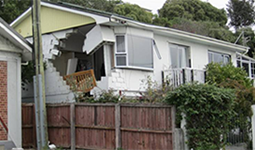 House damaged by an earthquake
