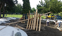 Park playground in the process of being built