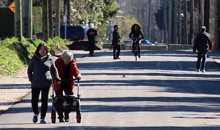 Variety of people using Arbutus Greenway