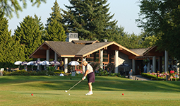 Golfer at Langara Golf Course