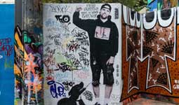 Portrait of Trey Helton graffiti