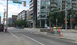 Intersection under construction