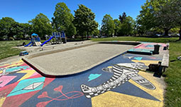 Existing wading pool and playground at Ross Park 