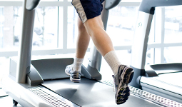 Person running on treadmill