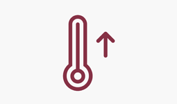 Thermometer with an arrow facing up