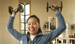 Weight training at West End fitness center in downtown Vancouver