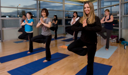 People practicing yoga