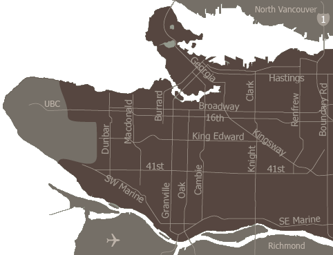 Vancouver areas map