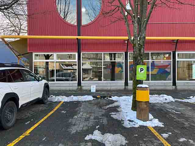 Curbside voting location at False Creek Community Centre