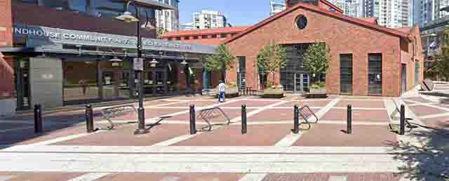 Accessible entrance to voting location at Roundhouse Community Arts and Recreation Centre