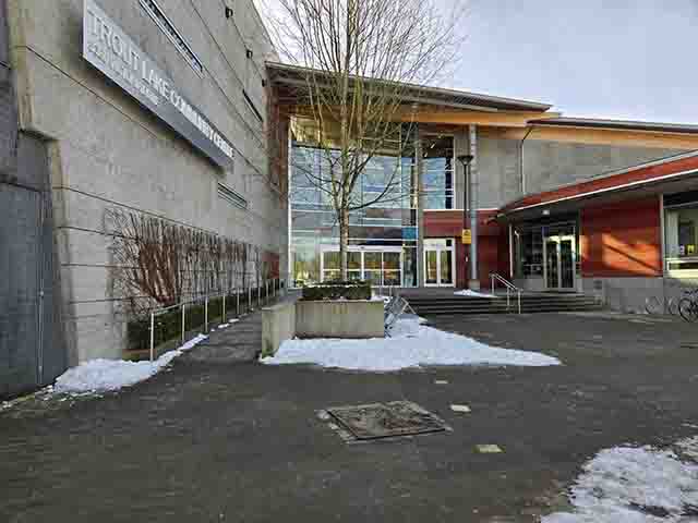 Accessible entrance to voting location at Trout Lake Community Centre