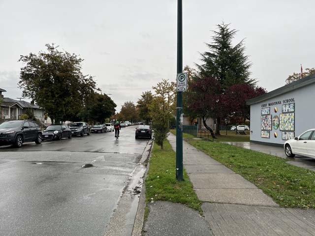Curbside voting area at Chief Maquinna Elementary School 