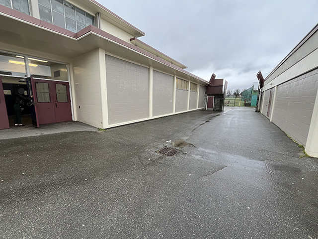 Accessible entrance to voting place at David Thompson Secondary School