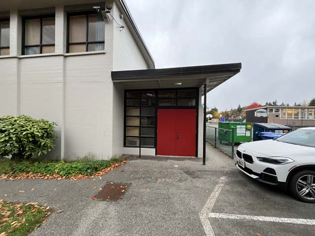 Accessible entrance to voting place at Dr. R. E. McKechnie Elementary School