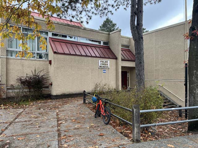 Accessible entrance to voting place at False Creek Elementary School