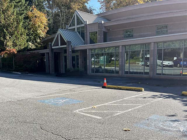 Curbside voting area at Fraser Lands Church