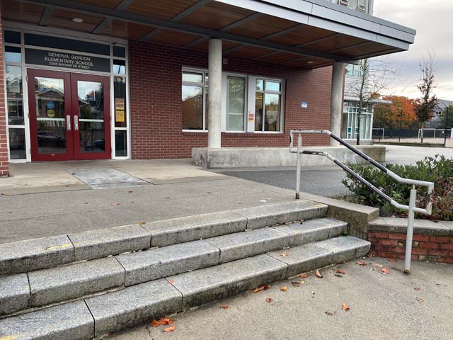 Accessible entrance to voting place at General Gordon Elementary School