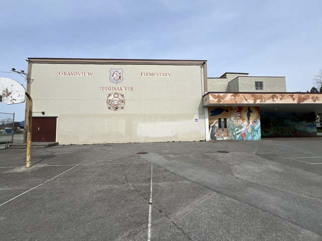 Accessible entrance to voting place at Grandview Elementary School
