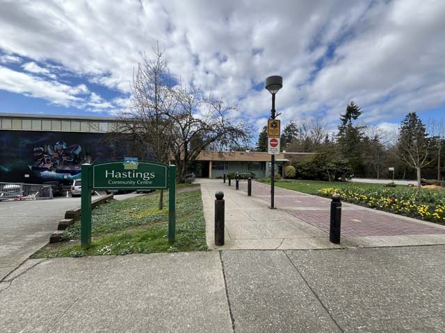 Accessible entrance to voting place at Hastings Community Centre