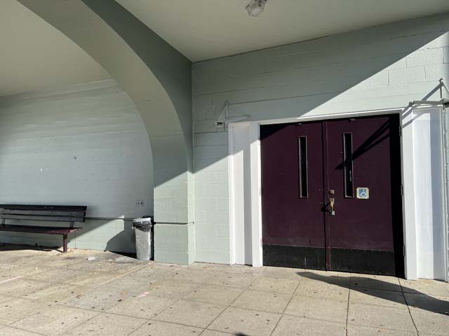 Accessible entrance to voting place at John Oliver Secondary School
