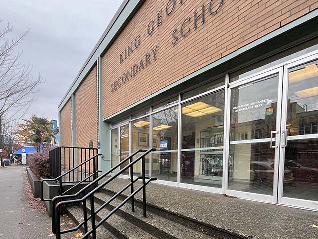 Accessible entrance to voting place at King George Secondary School