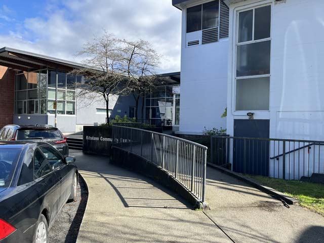 Accessible entrance to voting place at Kitsilano War Memorial Community Centre