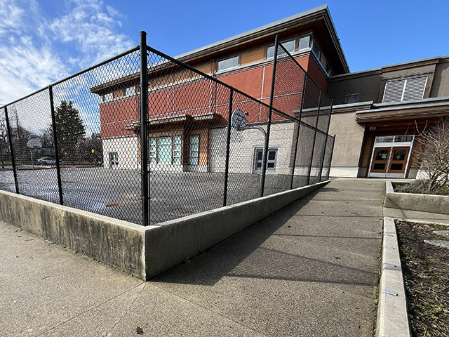 Accessible entrance to voting place at Lord Kitchener Elementary School