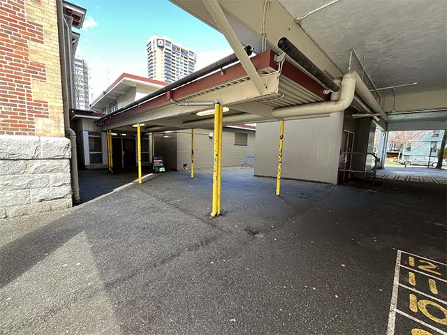 Accessible entrance to voting place at Lord Roberts Elementary School