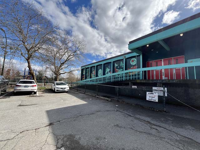 Curbside voting area at Lord Strathcona Community Elementary School