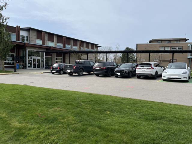 Curbside voting area at Musqueam Community Centre