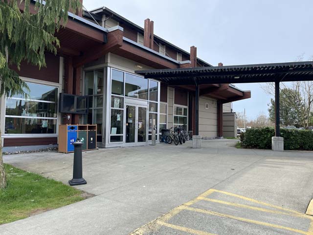 Accessible entrance to voting place at Musqueam Community Centre