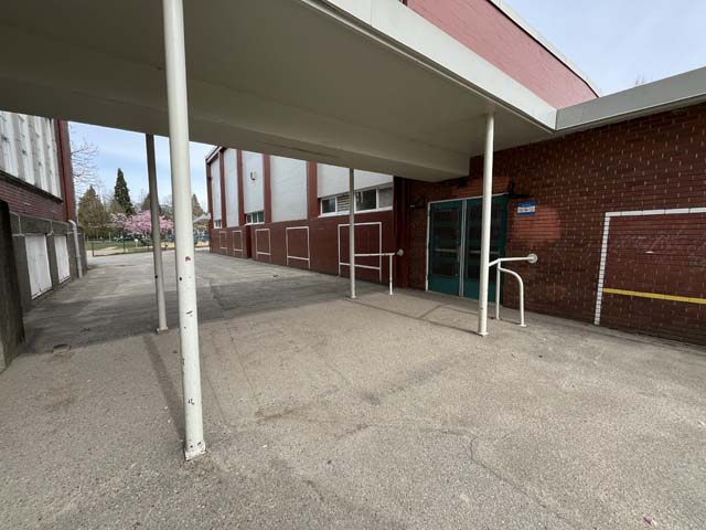 Accessible entrance to voting place at Shaughnessy Elementary School
