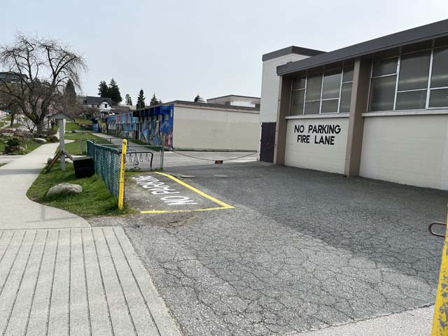 Curbside voting area at Sir Charles Tupper Secondary School