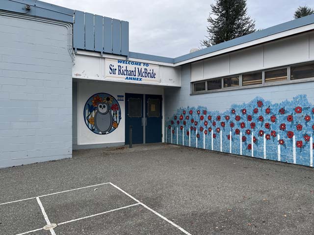 Accessible entrance to voting place at Sir Richard McBride Annex