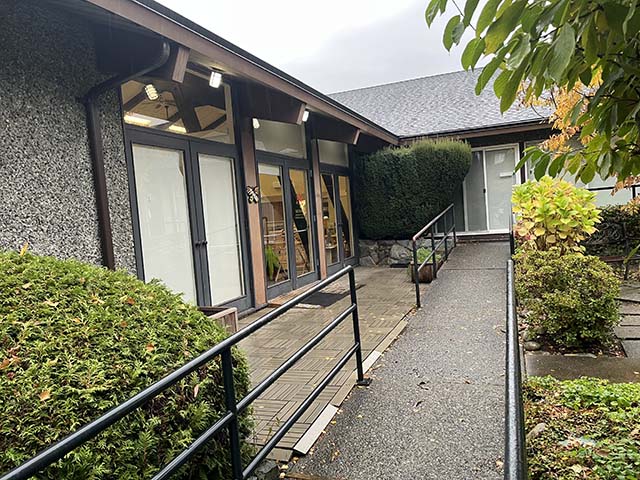 Accessible entrance to voting place at St. Helen's West Point Grey Anglican Church