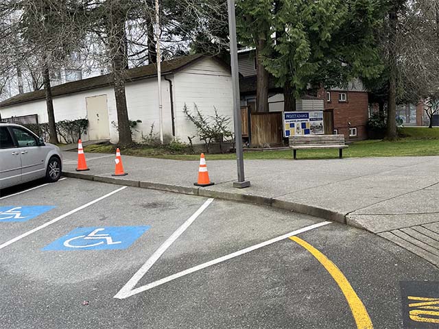 Curbside voting area at St. Mary's Parish