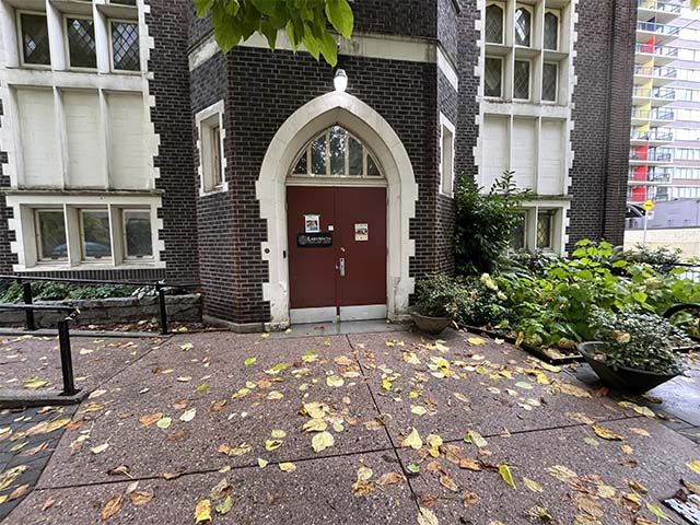 Accessible entrance to voting place at St. Paul's Anglican Church
